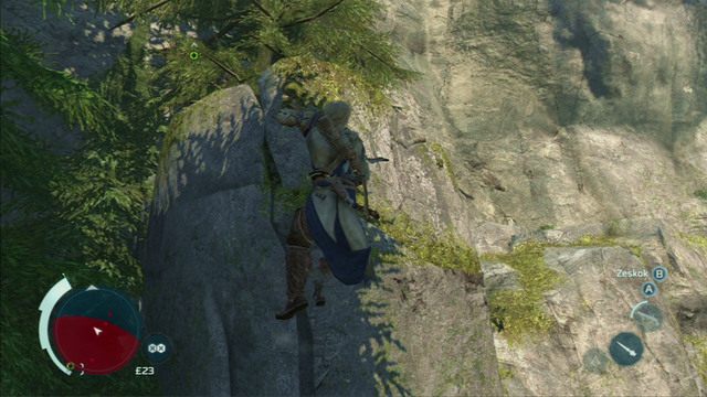 Przejdź po nim i idź kawałek prosto, aż znajdziesz szczelinę prowadzącą na szczyt - Sekwencja 6 - Niebezpieczne negocjacje | Solucja Assassins Creed 3 - Assassins Creed 3 - poradnik do gry