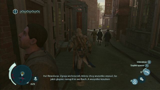 Dalej śledząc fałszerza, dotrzesz na miejsce drugiego spotkania - Sekwencja 8 - Coś na boku | Solucja Assassins Creed 3 - Assassins Creed 3 - poradnik do gry