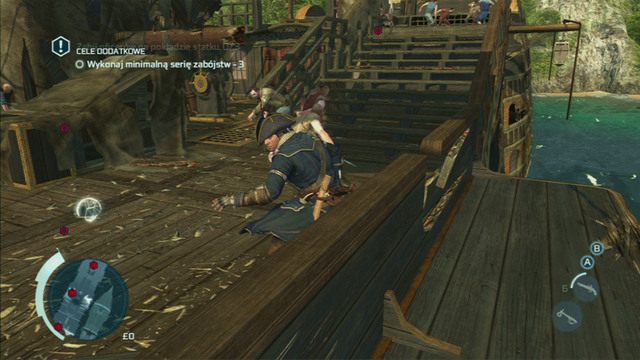 Gdy tak się stanie, podpłyń powoli do łodzi i przeskocz na jej pokład - Sekwencja 9 - Gorzki koniec | Solucja Assassins Creed 3 - Assassins Creed 3 - poradnik do gry