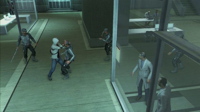 Po dotarciu do bazy Abstergo idź prosto, aż zostaniesz zaatakowany przez oddział ochrony - Sekwencja 10 - Trzecie źródło energii | Solucja Assassins Creed 3 - Assassins Creed 3 - poradnik do gry