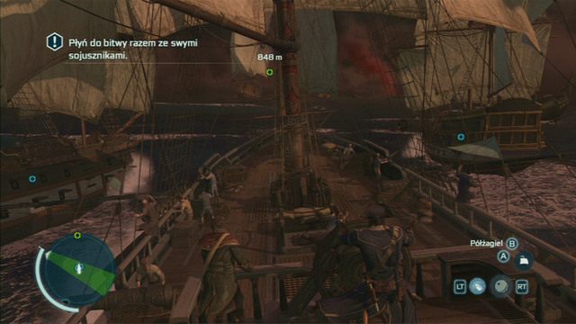 Gdy ponownie wcielisz się w postać Connora, udaj się do nadzorcy portu i rozpocznij kolejne wspomnienie - Sekwencja 11 - Bitwa w zatoce Chesapeake | Solucja Assassins Creed 3 - Assassins Creed 3 - poradnik do gry