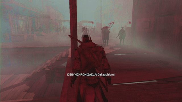Ostatnią grupkę przeciwników omiń ścinając zakręt w lewo - Sekwencja 12 - W pogoni za Lee | Solucja Assassins Creed 3 - Assassins Creed 3 - poradnik do gry