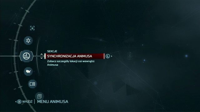 Na początku upewnij się, że twoja konsola jest podłączona do Internetu, a następnie włącz mapę i sprawdź zakładkę Synchronizacja Animusa - Synchronizacja Animusa | Solucja Assassins Creed 3 - Assassins Creed 3 - poradnik do gry