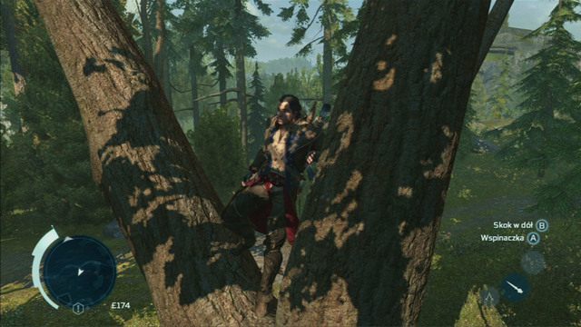 Jeśli chcesz się wspiąć wyżej, musisz użyć przycisku skoku - Bieganie po drzewach | Eksploracja w Assassins Creed 3 - Assassins Creed 3 - poradnik do gry