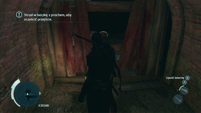 Żeby oczyścić przejście, strzel w beczkę z prochem po drugiej stronie barykady - Boston - mapa kanałów w Bostonie | Assassins Creed 3 - Assassins Creed 3 - poradnik do gry