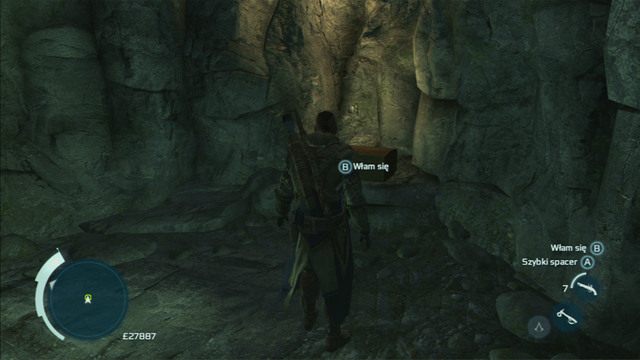Wejdź następnie do odblokowanego tunelu i cały czas kieruj się w stronę zaznaczonego punktu - Zadania Achilles w osadzie | Assassins Creed 3 - Assassins Creed 3 - poradnik do gry