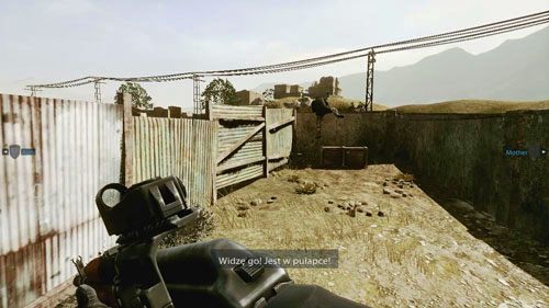 Omijaj żelazne bariery biegnąc zygzakiem i wbiegając na górę, a potem skręć w lewo i od razu w prawo - 08 - W pogoni za Farazem - Kampania - Medal of Honor: Warfighter - poradnik do gry