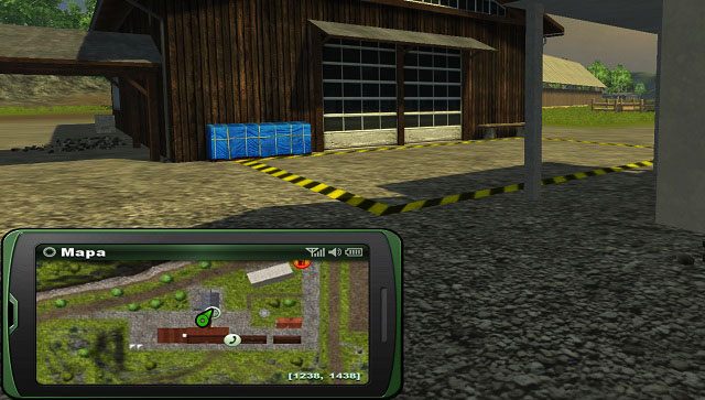 Punkt skupu wełny. Palety znajdujące się w wyznaczonym obszarze zostaną sprzedane. - Hodowla owiec | Hodowla zwierząt w Farming Simulator 2013 - Farming Simulator 2013 - poradnik do gry