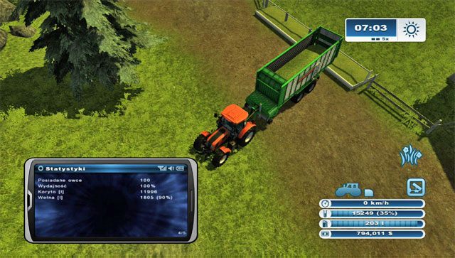 Wyładuj skoszoną trawę do koryta. - Hodowla owiec | Hodowla zwierząt w Farming Simulator 2013 - Farming Simulator 2013 - poradnik do gry