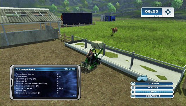 Wyładuj skoszoną trawę do koryta. - Hodowla bydła | Hodowla zwierząt w Farming Simulator 2013 - Farming Simulator 2013 - poradnik do gry