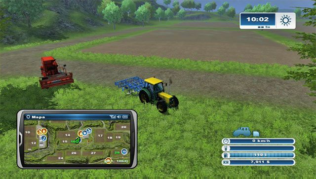 Pole nr 16 gotowe do zasiewu po zakończonej kultywacji. - Pierwsza sprzedaż sprzętu i nowy zakup - opryskiwacz | Pierwsze kroki - Farming Simulator 2013 - poradnik do gry