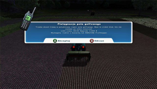 Ekran zapraszający do wzięcia misji. - Misje w Farming Simulator 2013 - Farming Simulator 2013 - poradnik do gry