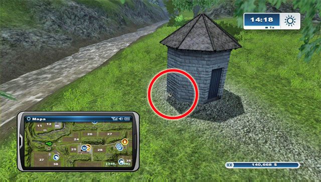 Na północ od podkowy #9, #10 i #11 jest most - Obszar A - podkowy 01 - 13 | Podkowy w Farming Simulator 2013 - Farming Simulator 2013 - poradnik do gry
