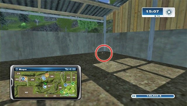 Podkowę znajdziesz w budynku, gdzie podaje się paszę dla krów - Obszar B - podkowy 14 - 24 | Podkowy w Farming Simulator 2013 - Farming Simulator 2013 - poradnik do gry