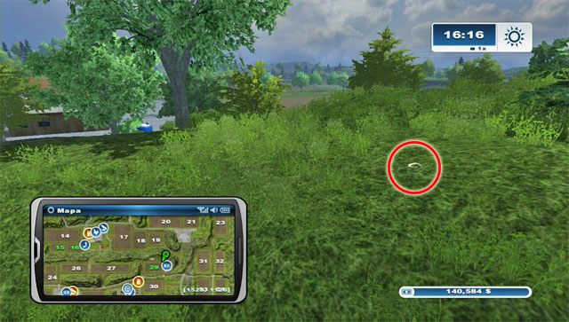 Podkowę znajdziesz na niewielkim wzniesieniu na północny-wschód od pola nr 29 - Obszar D - podkowy 37 - 44 | Podkowy w Farming Simulator 2013 - Farming Simulator 2013 - poradnik do gry