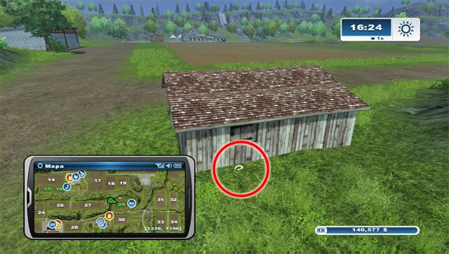 Na północny-zachód od pola nr 29 stoi szopa - Obszar D - podkowy 37 - 44 | Podkowy w Farming Simulator 2013 - Farming Simulator 2013 - poradnik do gry
