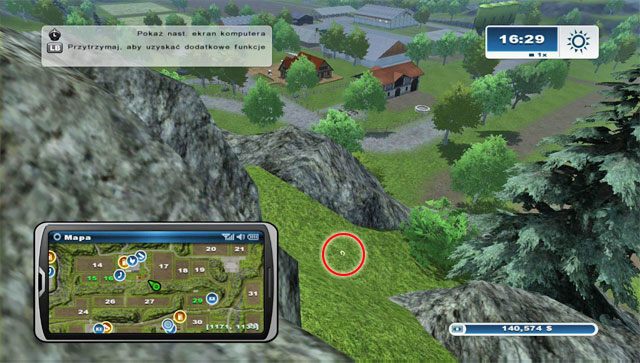 Kolejna podkowa jest nieco na północ od podkowy #45, wystarczy wskoczyć na skałę i zeskoczyć w dół - Obszar E - podkowy 45 - 61 | Podkowy w Farming Simulator 2013 - Farming Simulator 2013 - poradnik do gry