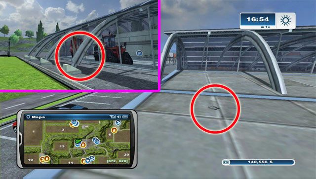 Podjedź do sklepu i wskocz po łukowatych elementach na dach - Obszar E - podkowy 45 - 61 | Podkowy w Farming Simulator 2013 - Farming Simulator 2013 - poradnik do gry