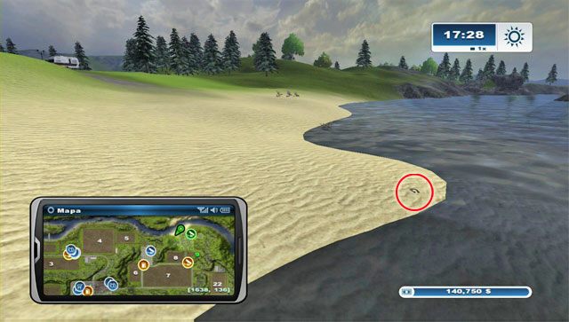 Podkowa jest na północy od kempingu, na samym krańcu plaży - Obszar F - podkowy 62 - 73 | Podkowy w Farming Simulator 2013 - Farming Simulator 2013 - poradnik do gry
