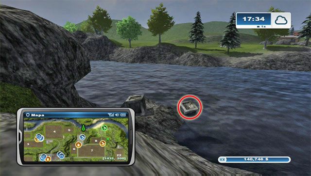 Podkowa znajduje się na północ od podkowy #72, przy samej rzece - Obszar F - podkowy 62 - 73 | Podkowy w Farming Simulator 2013 - Farming Simulator 2013 - poradnik do gry