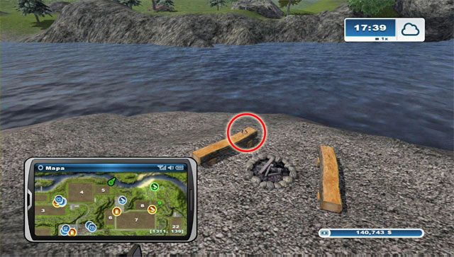 Podkowa leży przy palenisku na północny-wschód od pola nr 5 - Obszar G - podkowy 74 - 89 | Podkowy w Farming Simulator 2013 - Farming Simulator 2013 - poradnik do gry