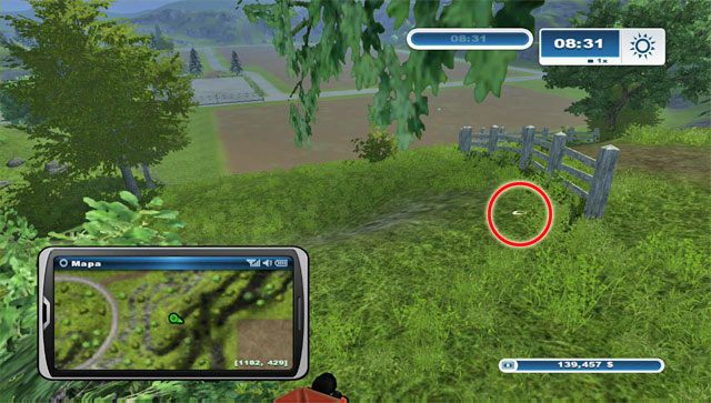 Nieco na zachód od podkowy #81, tuż przy płocie, znajdziesz kolejną podkowę - Obszar G - podkowy 74 - 89 | Podkowy w Farming Simulator 2013 - Farming Simulator 2013 - poradnik do gry