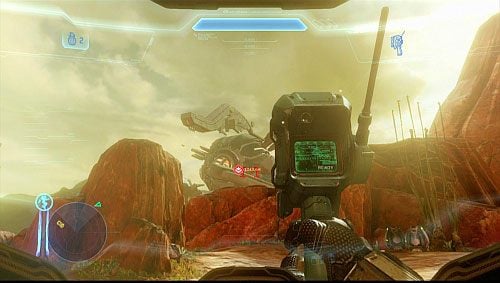 Po oczyszczeniu terenu, zejdź na dół - Zniszcz pierwsze działo cząsteczkowe | Spadkobierca - Kampania | Halo 4 - Halo 4 - poradnik do gry
