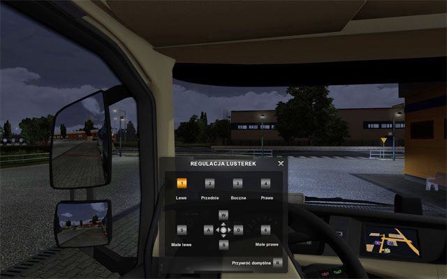 W głównym panelu w dziale moja ciężarówka jest opcja modyfikacje kabiny - ETS2: Regulacja lusterek, świateł i fotela - Euro Truck Simulator 2 - poradnik do gry