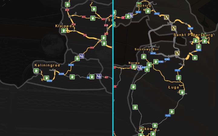 Układ drogowy w Rosji. - ETS2 Bałtycki szlak: Charakterystyka dróg państw - Euro Truck Simulator 2 - poradnik do gry