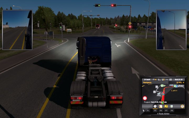 Całe miasto zawiera się w kilku drogach ze skrzyżowaniami z sygnalizatorami - ETS2 Bałtycki szlak: Finlandia - Euro Truck Simulator 2 - poradnik do gry