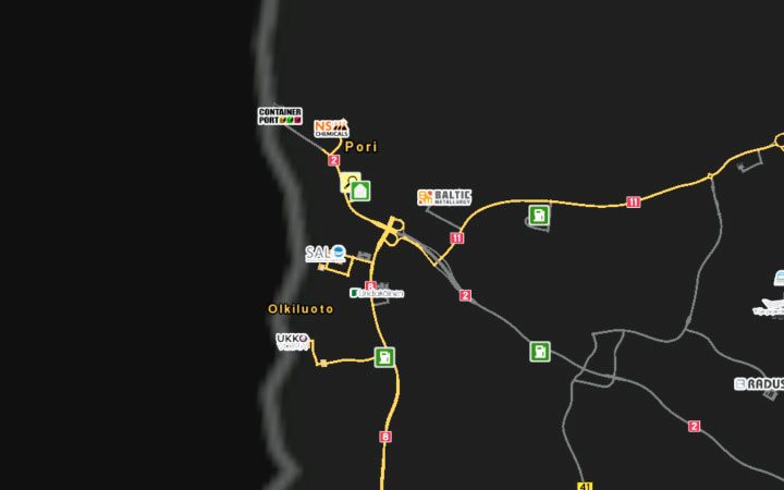 Mapa Pori. - ETS2 Bałtycki szlak: Finlandia - Euro Truck Simulator 2 - poradnik do gry