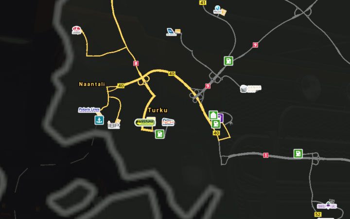 Mapa Turku. - ETS2 Bałtycki szlak: Finlandia - Euro Truck Simulator 2 - poradnik do gry