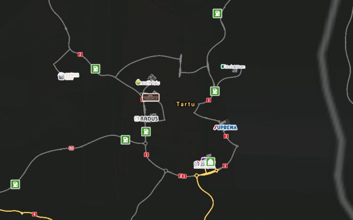 Mapa Tartu. - ETS2 Bałtycki szlak: Estonia - Euro Truck Simulator 2 - poradnik do gry