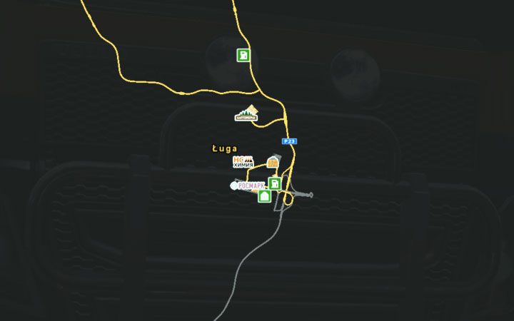 Mapa Ługi. - ETS2 Bałtycki szlak: Rosja - Euro Truck Simulator 2 - poradnik do gry