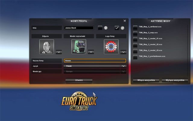 Profil gracza w Euro Truck Simulator 2 Pierwsze kroki