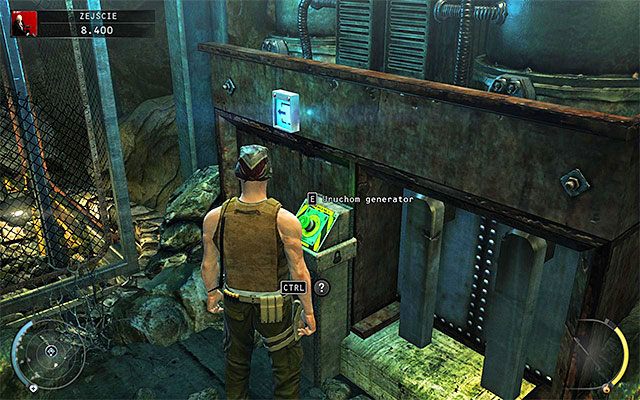 Niezależnie od rozwoju wydarzeń zlokalizuj przycisk uruchamiający generator - Dotarcie do windy (Zejście) | 11 - Dexter Industries | Hitman Rozgrzeszenie - Hitman Absolution - poradnik do gry