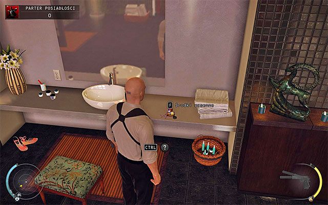 Druga metoda na zneutralizowanie szefa ochrony to skorzystanie z pigułek nasennych - Hitman Absolution: Parter posiadłości, Osobisty kontrakt - Solucja - Hitman Absolution - poradnik do gry