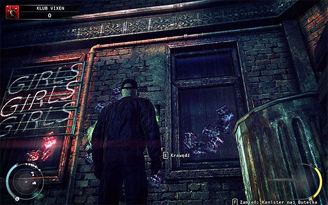 Trzeci wariant to dotarcie do otwartej okiennicy zlokalizowanej na pierwszym piętrze - Przedostanie się do wnętrza klubu (Klub Vixen) | 5 - Myśliwy i ofiara - Hitman Absolution - poradnik do gry