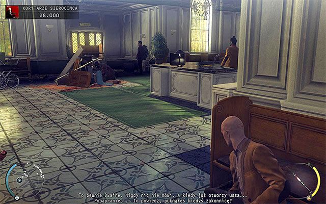 Ostatnie dwa pomieszczenia budynki to szatnia oraz recepcja (Reception) - Eksploracja parteru sierocińca (Korytarze sierocińca) | 6 - Rosewood - Hitman Absolution - poradnik do gry