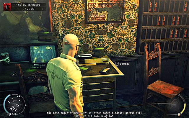 Pierwszy dowód możesz pozyskać w trakcie rozgrywania etapu Hotel Terminus - 3 - Terminus | Wyzwania Hitman Rozgrzeszenie - Hitman Absolution - poradnik do gry
