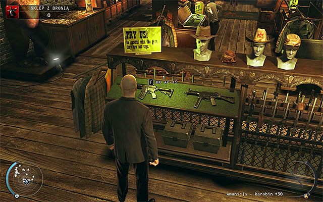 Zanim podejmiesz jakieś konkretne decyzje dobrze byłoby rozejrzeć się po okolicy - Eksploracja sklepu (Sklep z bronią) | 8 - Dar Ptaśka | Hitman Rozgrzeszenie - Hitman Absolution - poradnik do gry