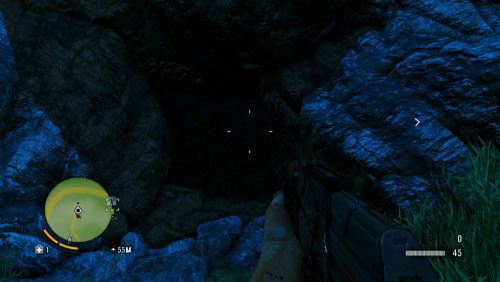 Dostań się w miejsce oznaczone kółkiem na mapie, by stanąć przed wejściem do jaskini - Wyspa północna (zachód) | Listy zaginionych (ukryte przedmioty) w Far Cry 3 - Far Cry 3 - poradnik do gry