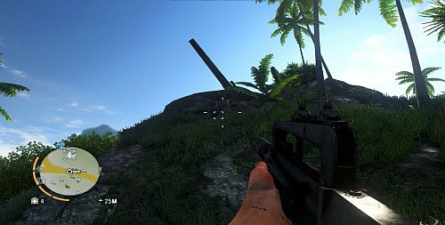 W oznaczonym miejscu zobaczysz działo pokazana na obrazku - Wyspa północna (północny zachód) | Przedmioty kultu (ukryte przedmioty) - Far Cry 3 - poradnik do gry