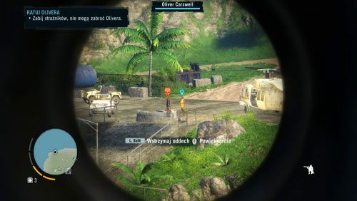 Na skarpie, po przerywniku, zostaniesz automatycznie wyposażony w karabin snajperski - Ratuj Olivera | Misje główne w Far Cry 3 - Far Cry 3 - poradnik do gry