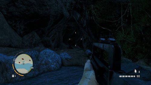 W oznaczonym kółkiem miejscu odnajdziesz wejście do zatopionego tunelu - Wyspa południowa (północny zachód) | Przedmioty kultu (ukryte przedmioty) - Far Cry 3 - poradnik do gry