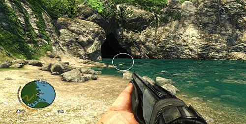 Wpłyń do jaskini oznaczonej kółkiem na obrazku powyżej - Wyspa północna (północ) | Przedmioty kultu (ukryte przedmioty) w Far Cry 3 - Far Cry 3 - poradnik do gry