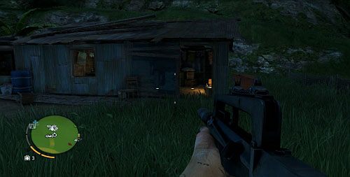 W miejscu oznaczonym numerem trzy znajduje się dom pokazany na obrazku - Wyspa północna (południowy wschód) | Przedmioty kultu (ukryte przedmioty) - Far Cry 3 - poradnik do gry