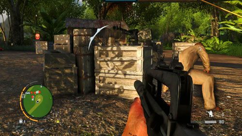 Koło samolotu znajduje się działko stacjonarne, które wykorzystaj w razie problemów - Przychylność Citry; Lot na południe | Misje główne w Far Cry 3 - Far Cry 3 - poradnik do gry