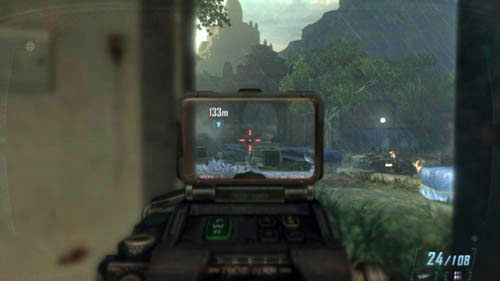 Wybiegnij w lewo, po rampie do niebieskiego domu - 02 - Celerium | Misje - Opis przejścia | Call of Duty Black Ops II - Call of Duty: Black Ops II - poradnik do gry