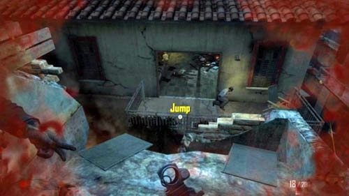 Na górze podejdź do napisu Help po lewej i poczekaj, aż twój bohater wyciągnie Noriegę - 07 - Suffer with Me | Misje - Opis przejścia | Call of Duty Black Ops II - Call of Duty: Black Ops II - poradnik do gry
